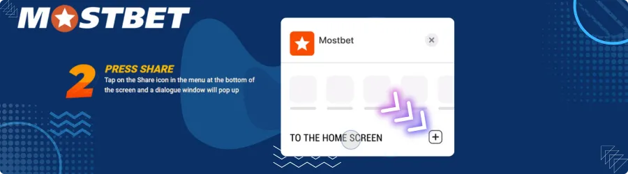 Add to home sreen Mostbet